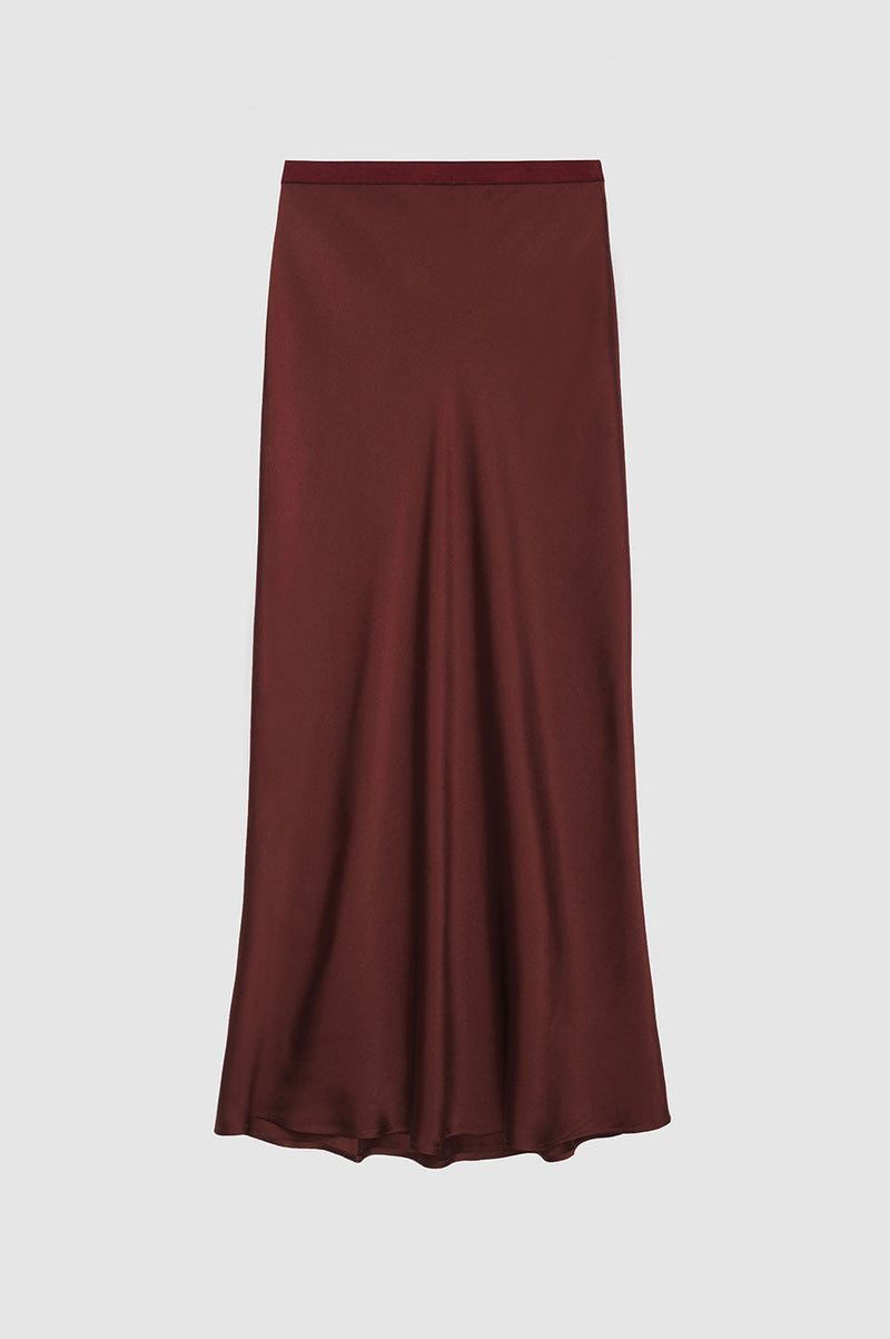 Anine Bing Bar Silk Skirt - Dark Cherry