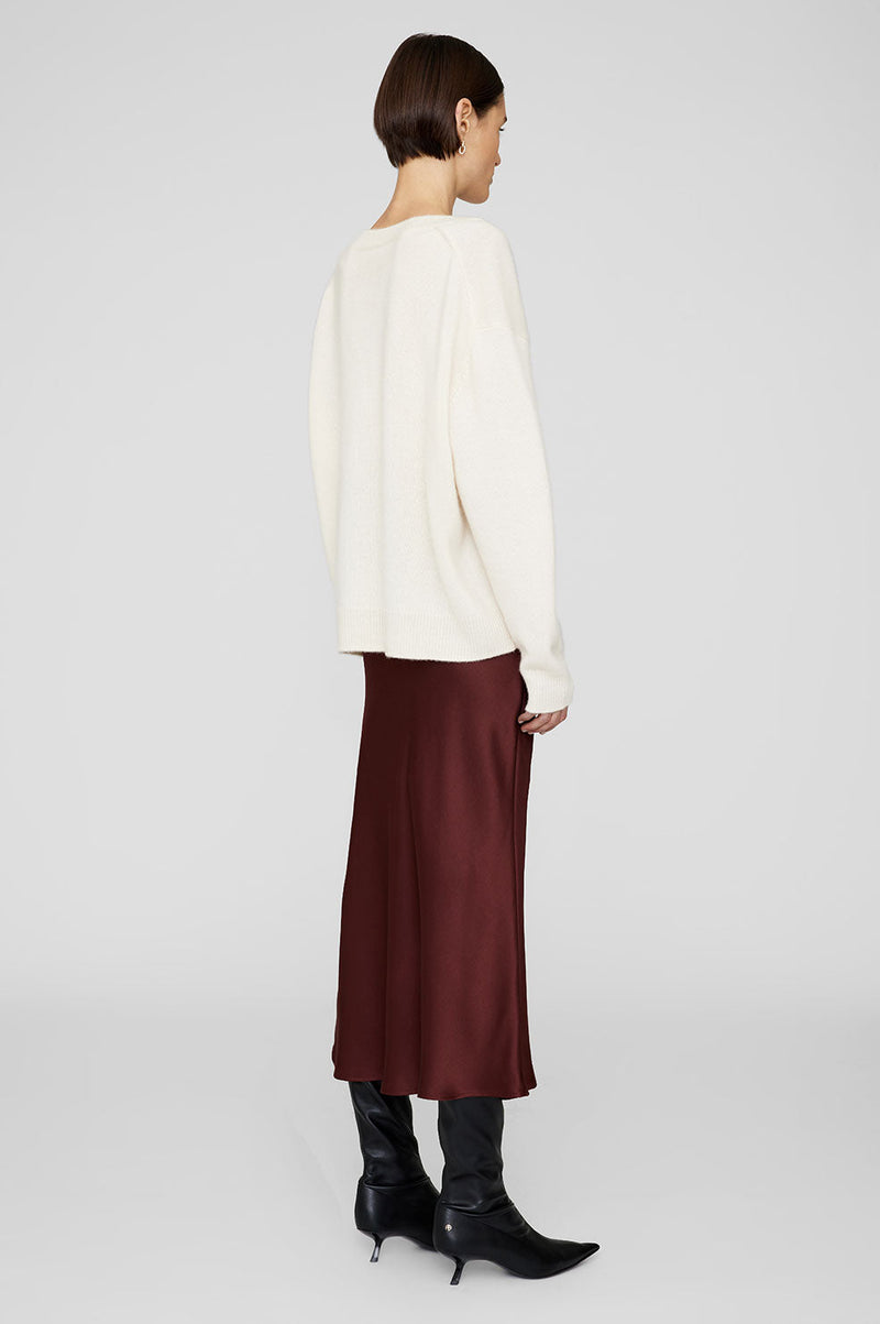 Anine Bing Bar Silk Skirt - Dark Cherry