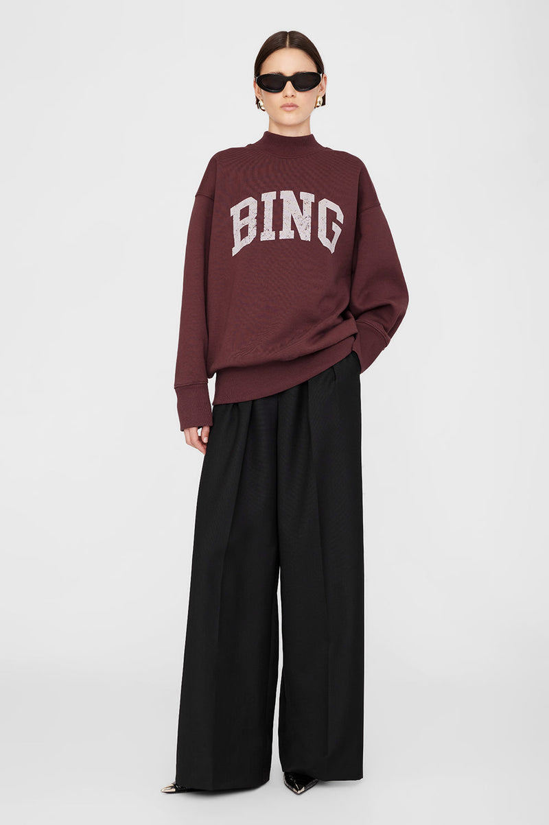 Anine Bing Bradie Sweatshirt Bing - Deep Burgundy