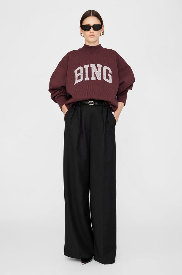 Anine Bing Bradie Sweatshirt Bing - Deep Burgundy