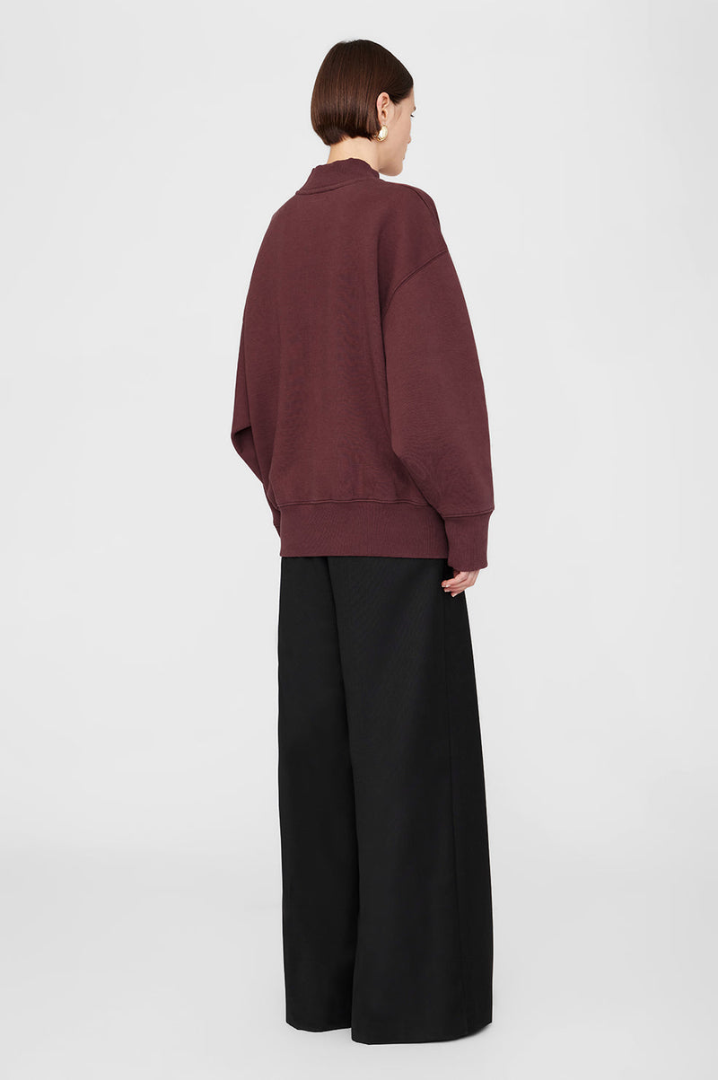 Anine Bing Bradie Sweatshirt Bing - Deep Burgundy