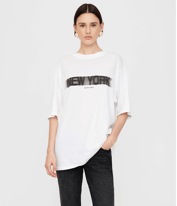 Anine Bing Cason Tee Blur - Ivory