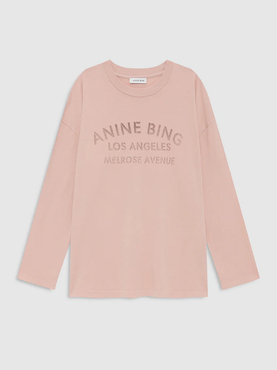 Anine Bing Ivan Long Sleeve Melrose Stencil - Washed Blushed