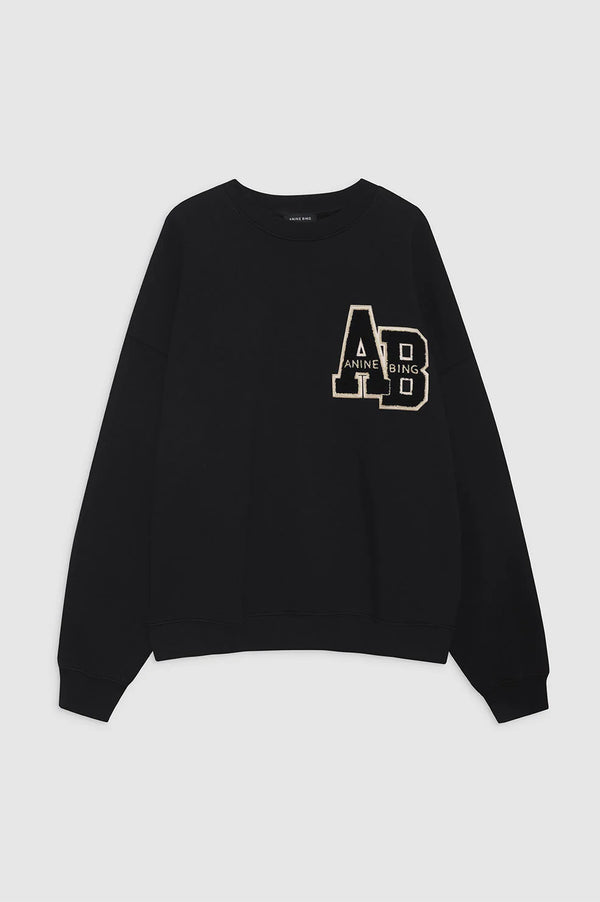 Anine Bing Miles Oversized Sweatshirt Letterman - Black