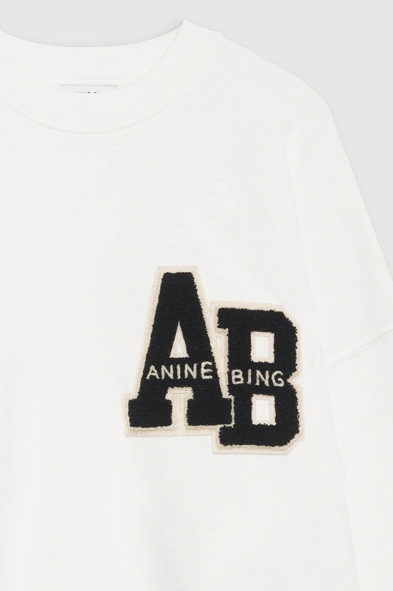 Anine Bing Miles Oversized Sweatshirt Letterman - Off White