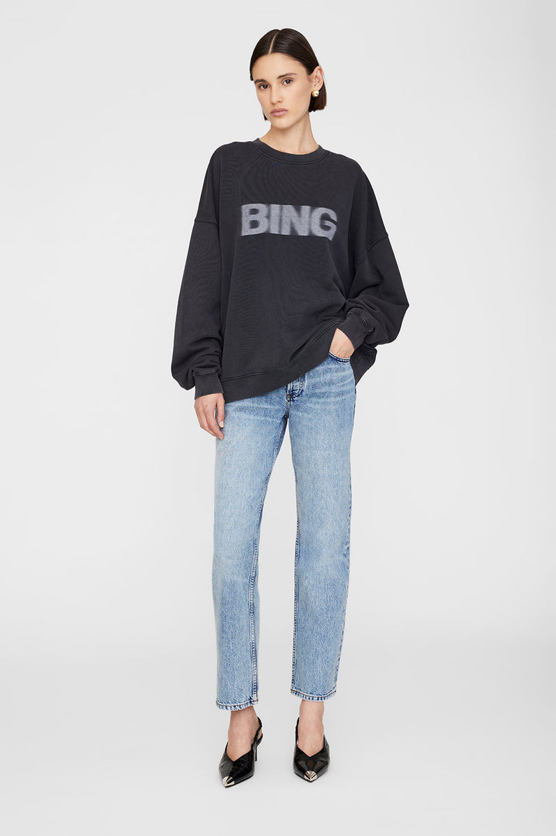 Anine Bing Miles Sweatshirt Blur - Black