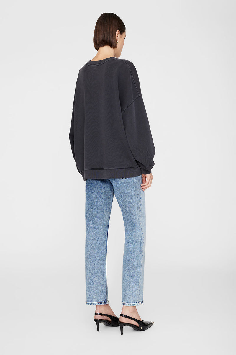 Anine Bing Miles Sweatshirt Blur - Black