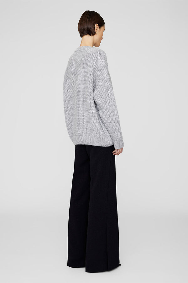 Anine Bing Sydney Crew Sweater - Light Heather Grey