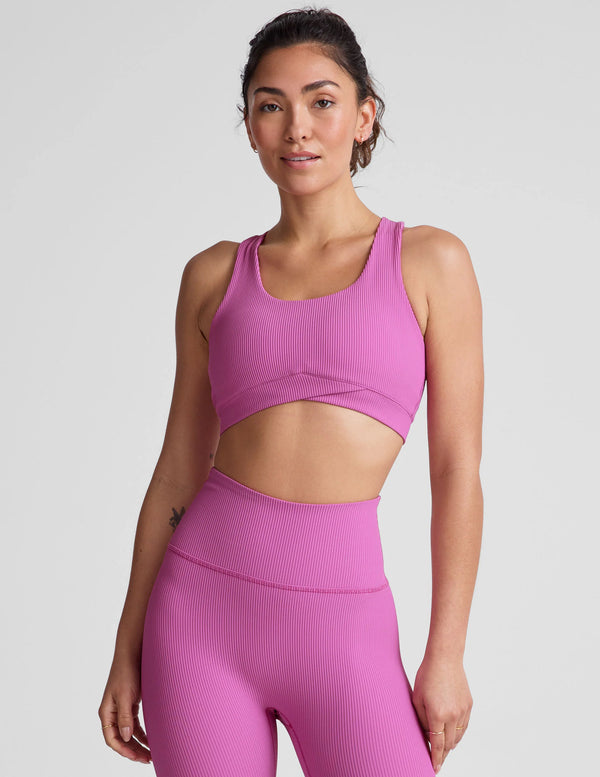 Beyond Yoga Impulse Ribbed Bra Sunset Violet