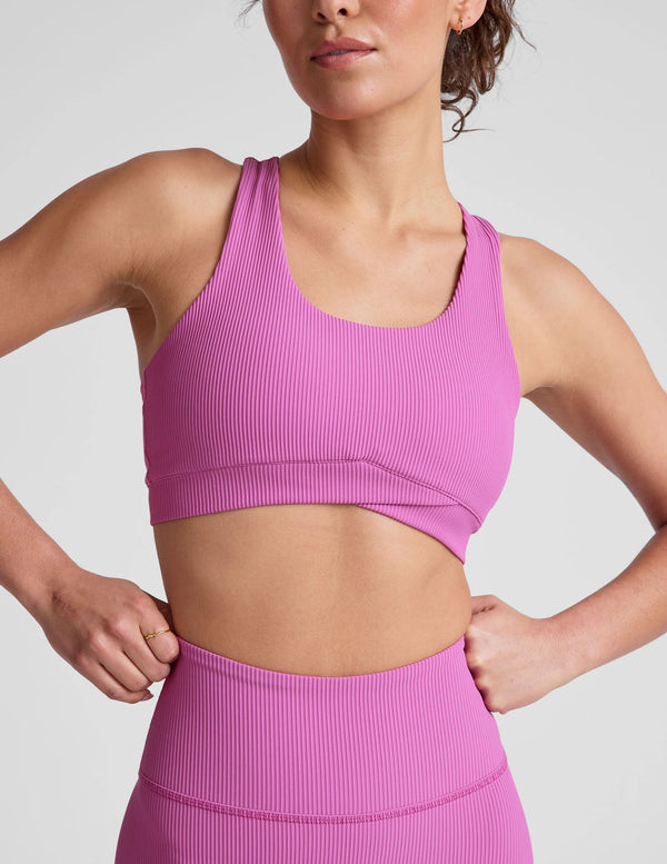 Beyond Yoga Impulse Ribbed Bra Sunset Violet