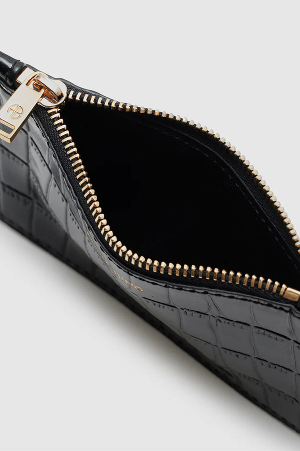 Anine Bing Lucy Card Holder - Black Embossed