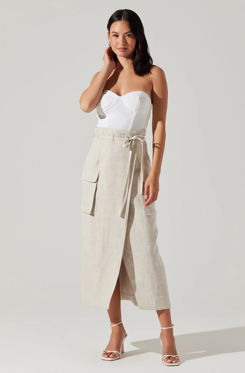 Astr The Label Nara Skirt Oatmeal