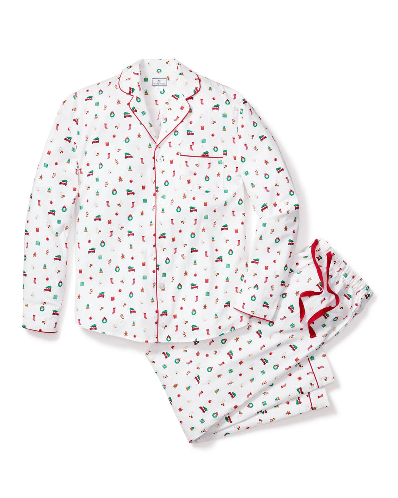 Petite Plume Men's Twill Pajama Set in Winter Nostalgia