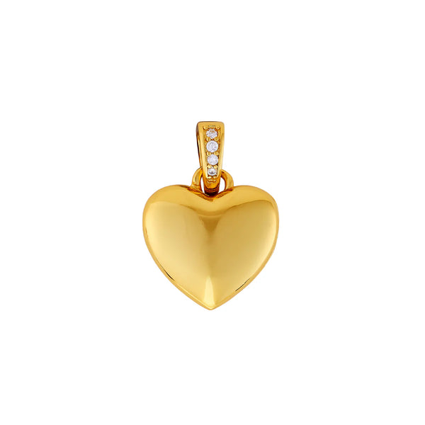 ASHA Mini Heart Locket With Pave Cz Bail