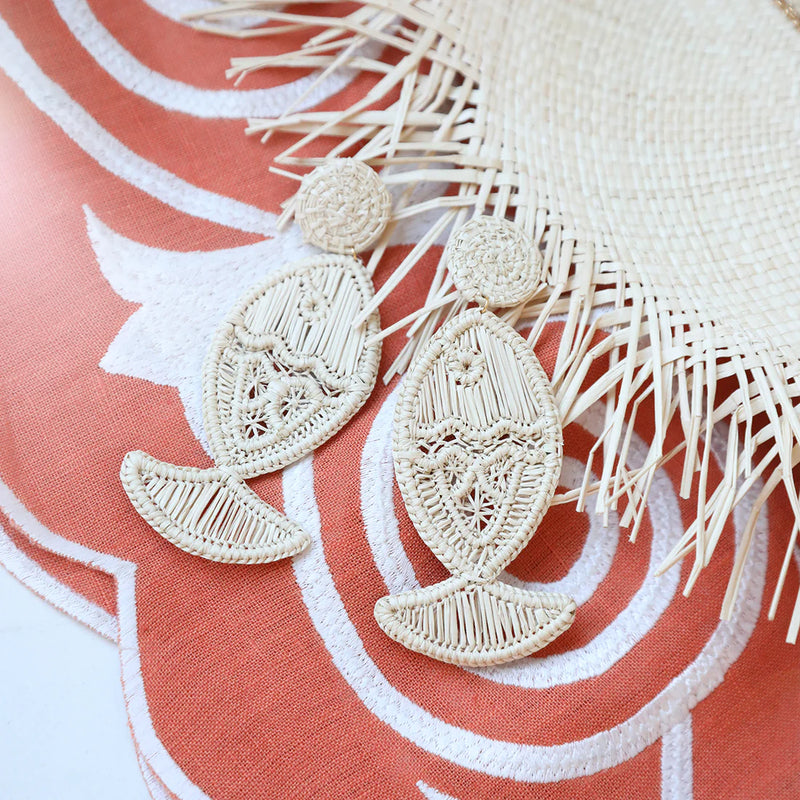 ASHA Rattan Fish Earring In Natural