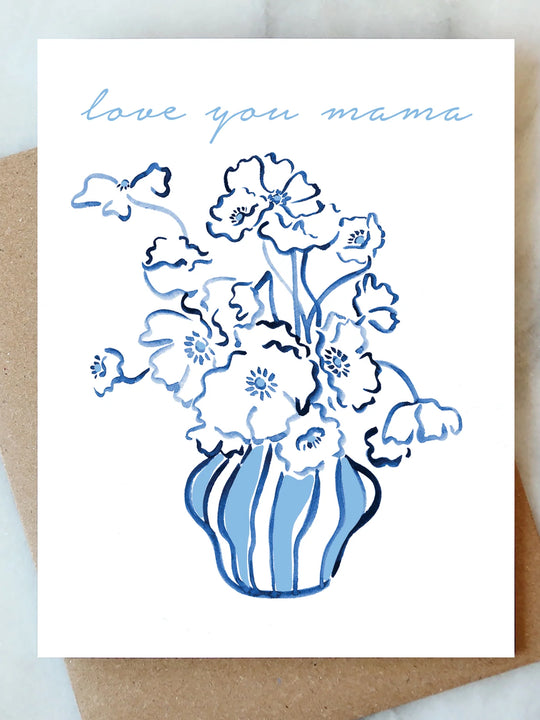 Abigail Jayne Design Vase of Poppies Mama Card