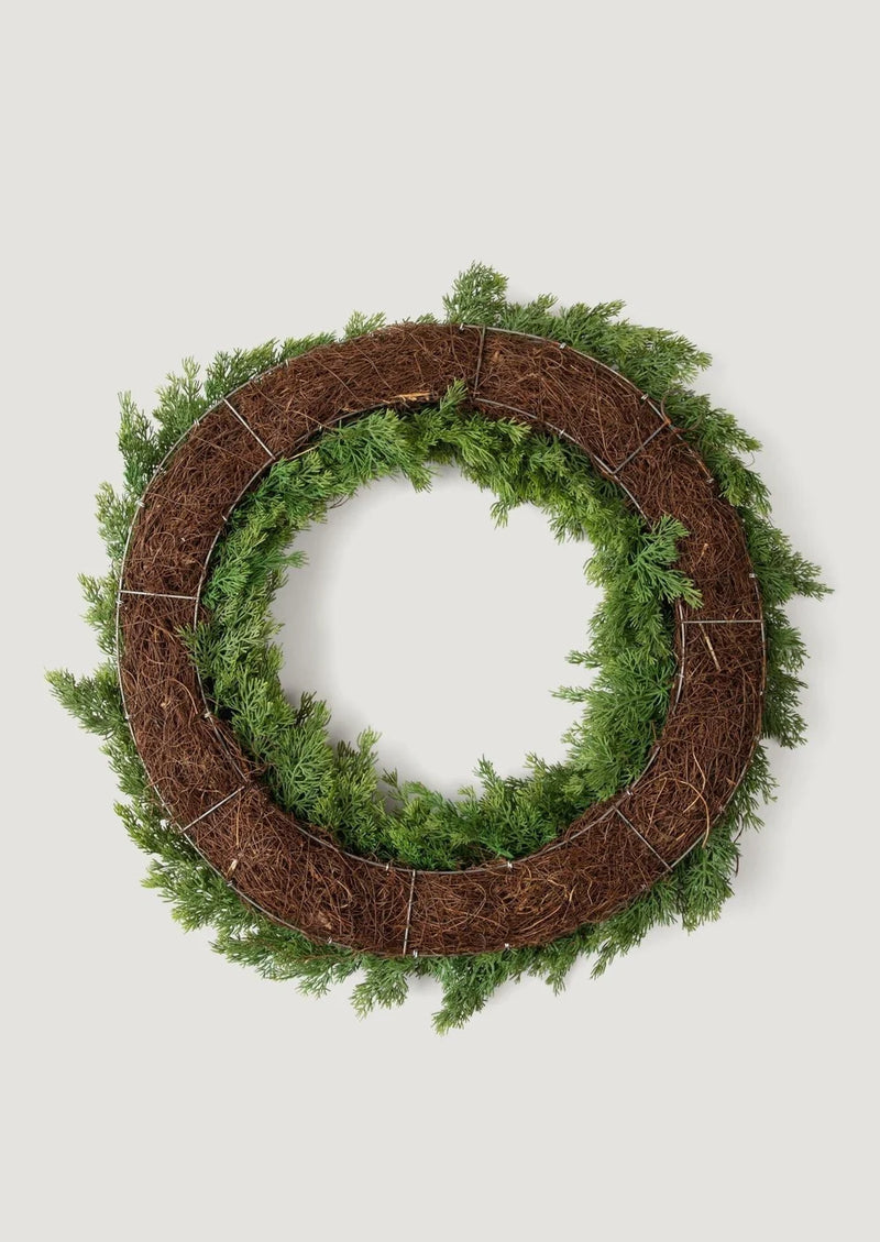 Afloral Artificial Winter Cedar and Juniper Wreath - 30"