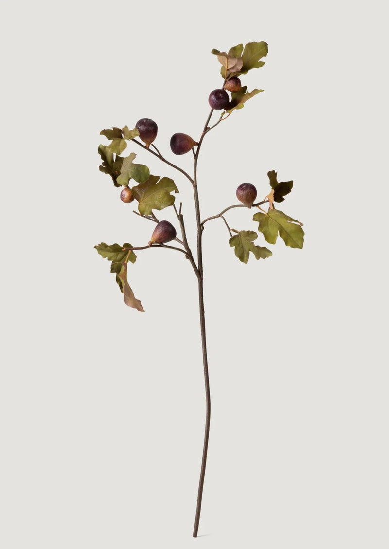 Afloral Dried Look Faux Fig Branch in Eggplant - 37"