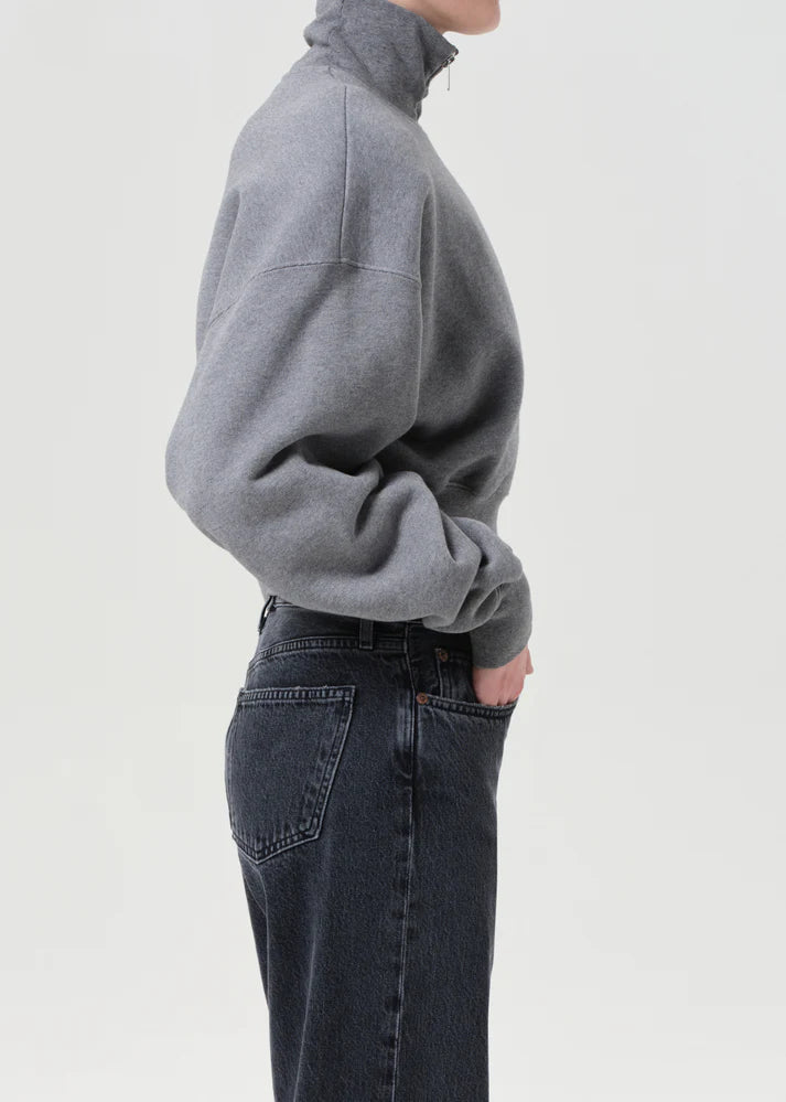 Agolde Darby Zip Up Grey Heather