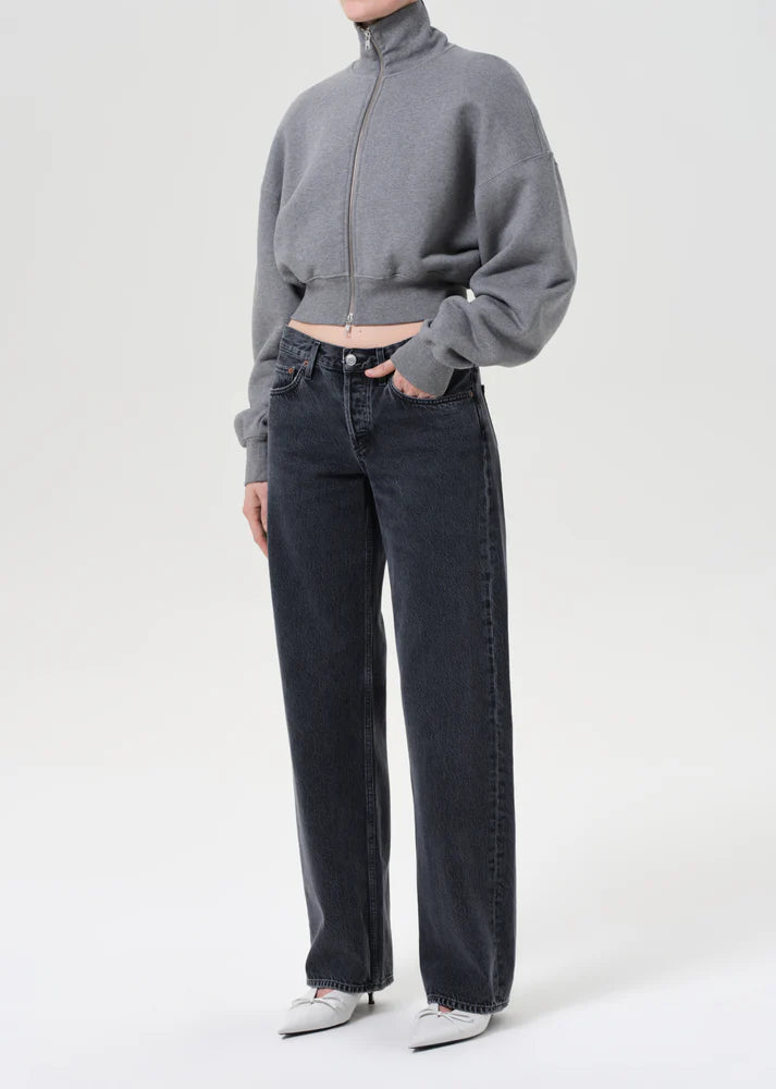 Agolde Darby Zip Up Grey Heather
