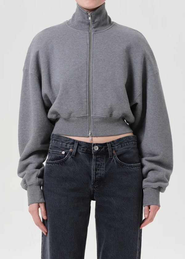 Agolde Darby Zip Up Grey Heather