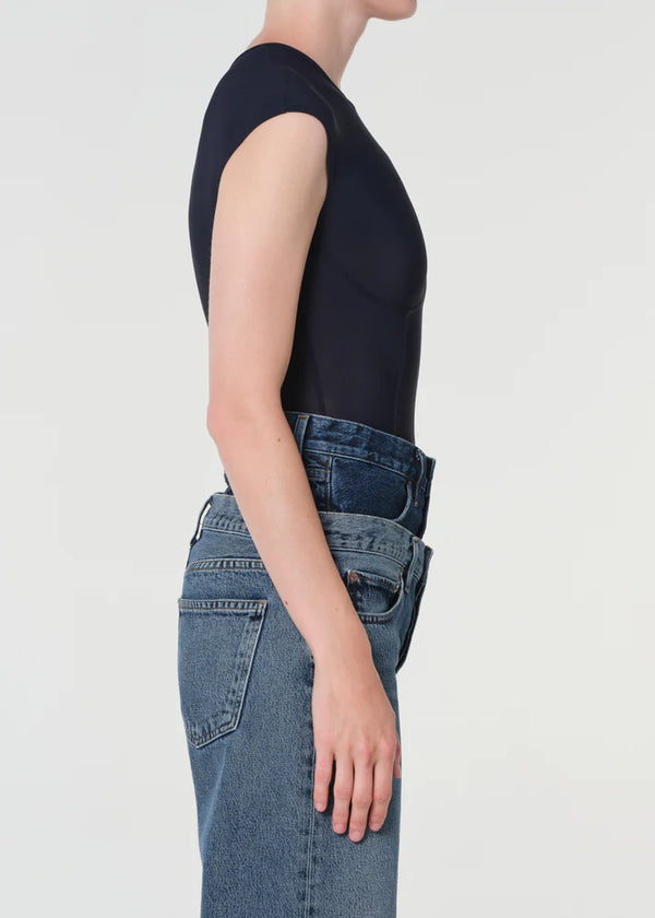 Agolde Nadia Bodysuit In Navy