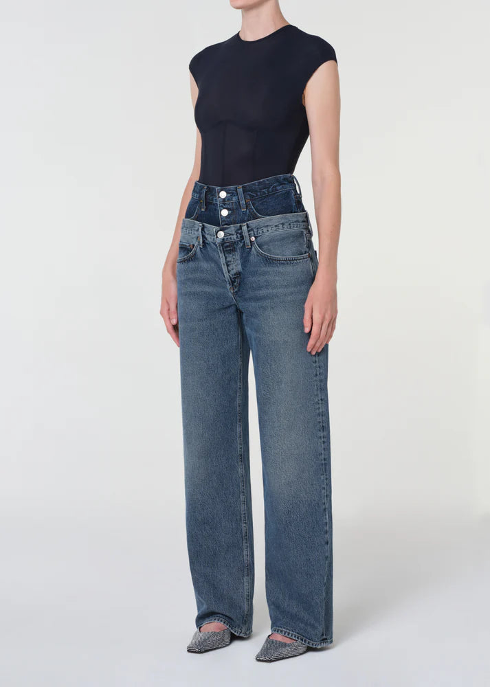 Agolde Nadia Bodysuit In Navy