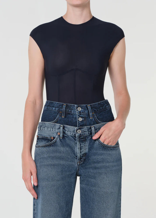 Agolde Nadia Bodysuit In Navy