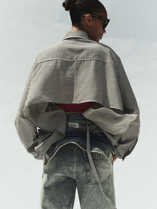 Agolde Theo Shirt In Solene Stripe