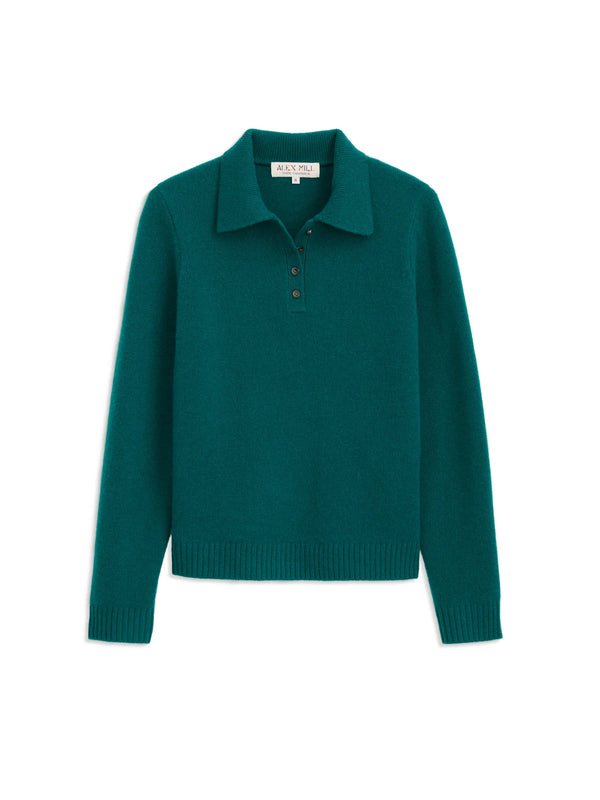 Alex Mill Alice Polo In Cashmere Cypress Green