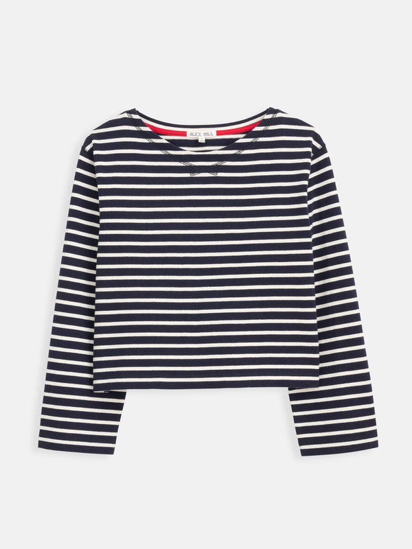 Alex Mill Marseille Boatneck Striped Tee Navy/White