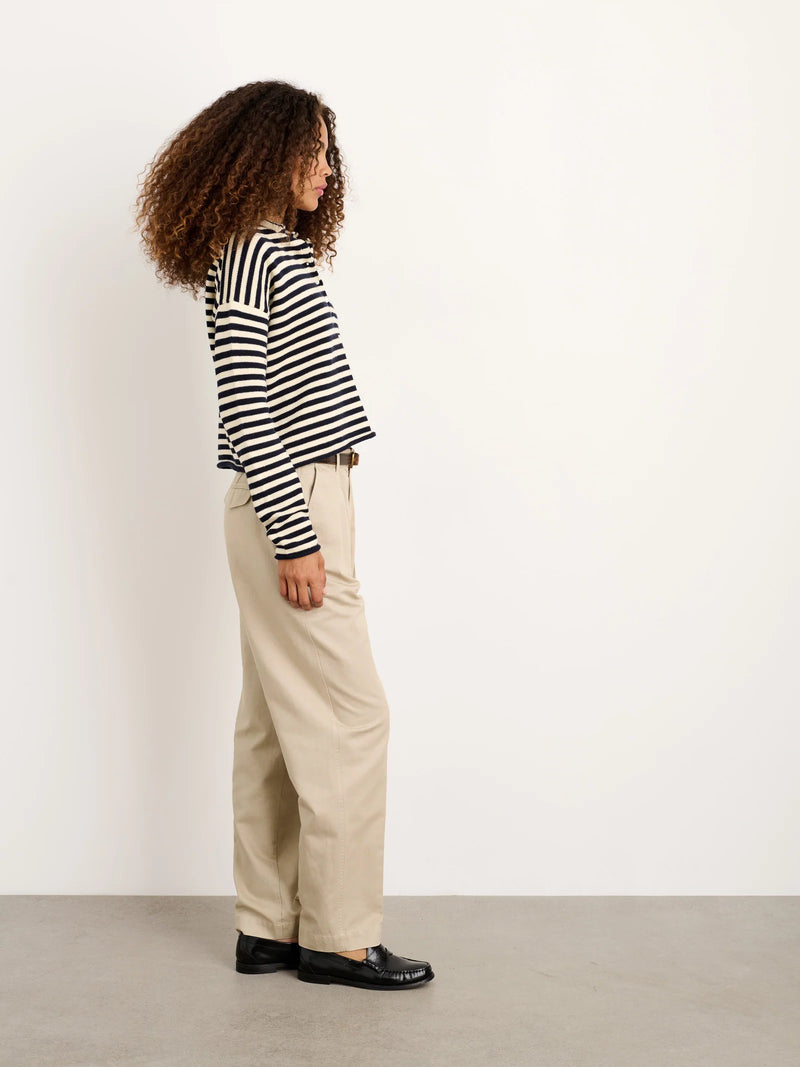 Alex Mill Taylor Striped Cardigan In Cotton Cashmere Navy/Ivory