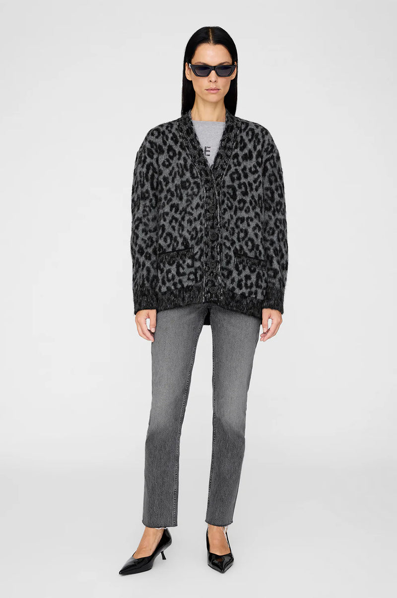 Anine Bing Banks Cardigan - Grey Leopard