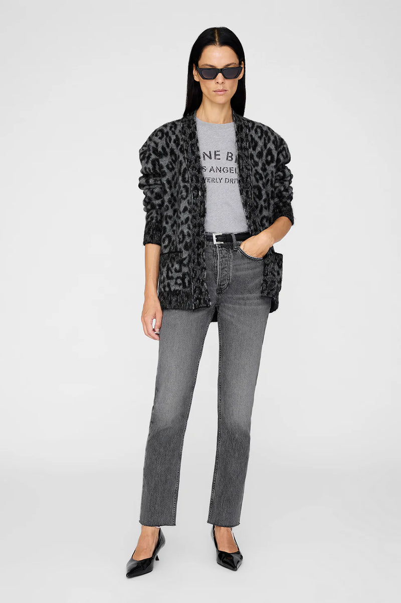 Anine Bing Banks Cardigan - Grey Leopard