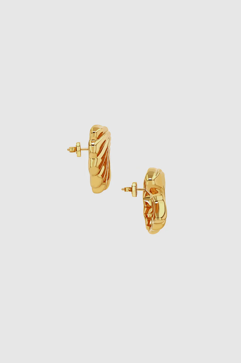 Anine Bing Curved Shell Earrings - Gold