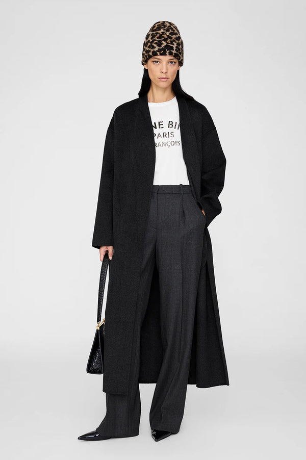 Anine Bing Elia Beanie - Black And Brown Leopard