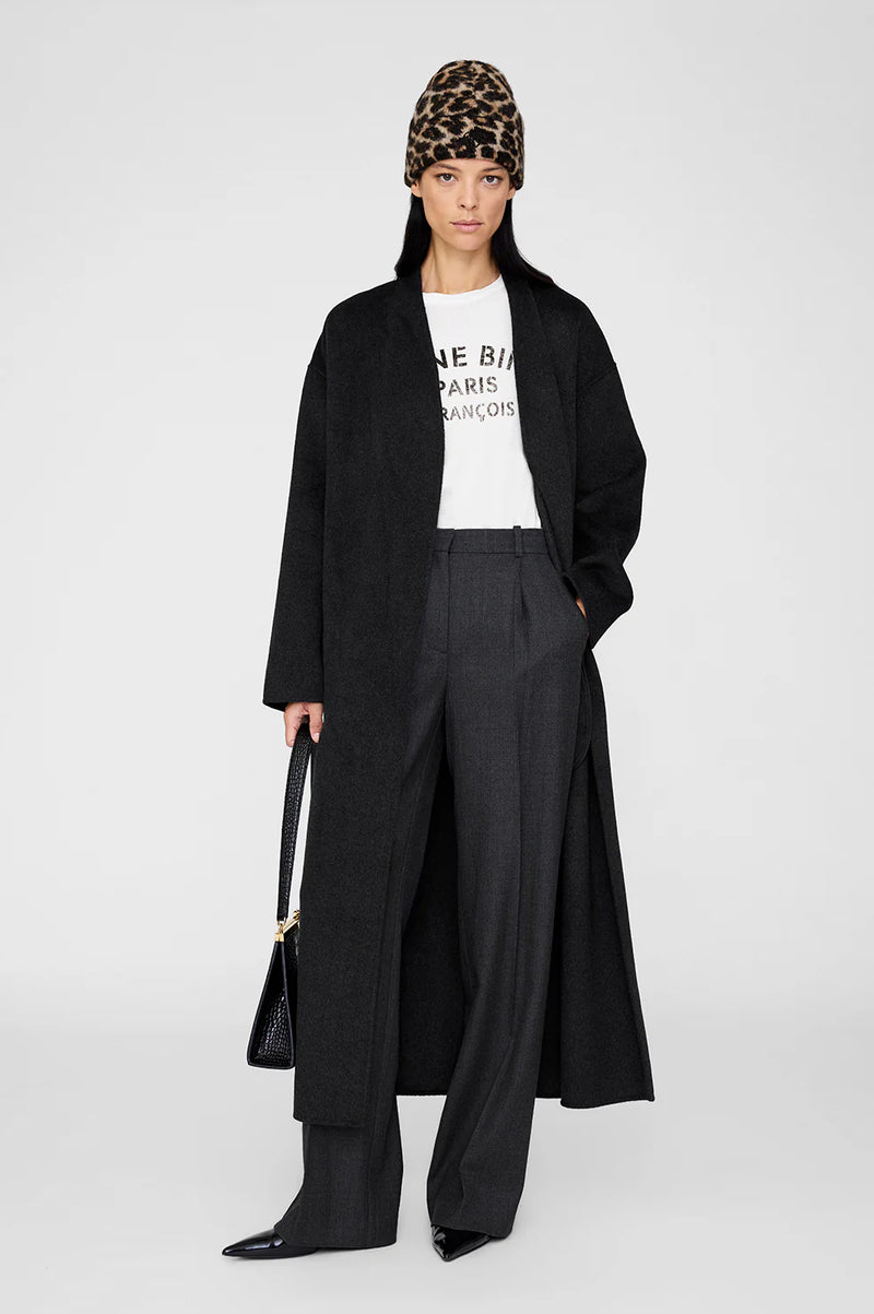 Anine Bing Elia Beanie - Black And Brown Leopard