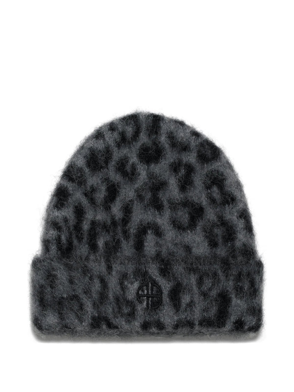 Anine Bing Elia Beanie - Grey Leopard