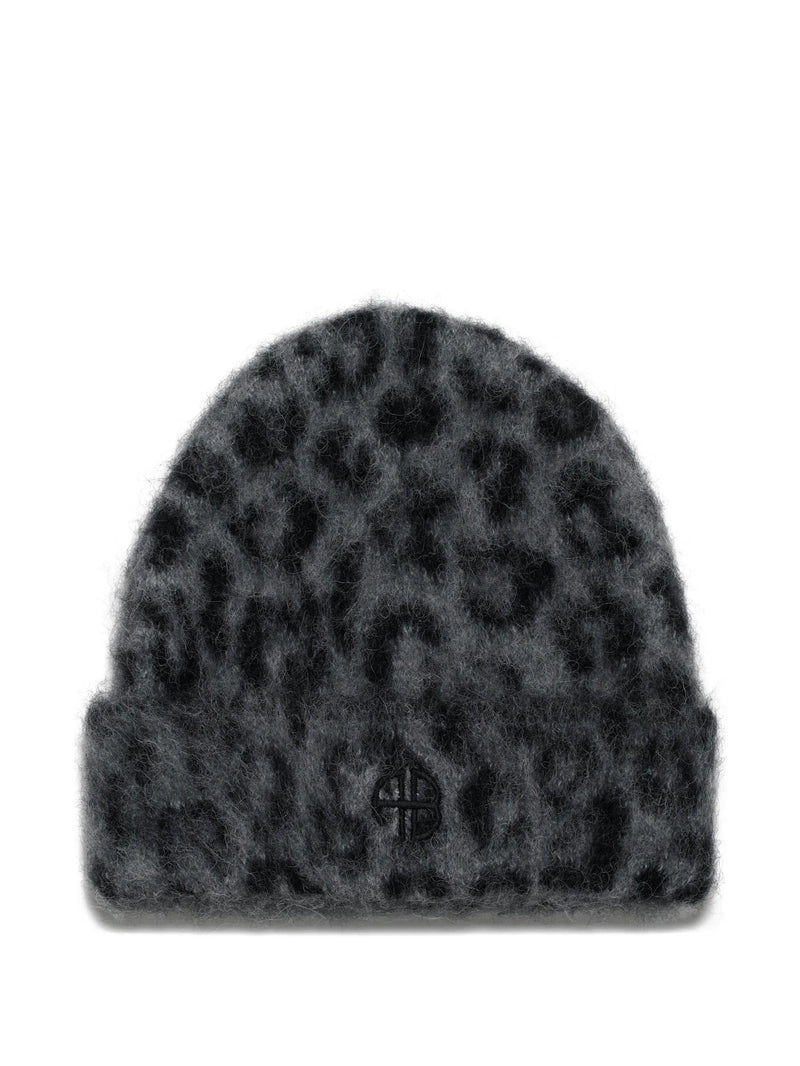 Anine Bing Elia Beanie - Grey Leopard