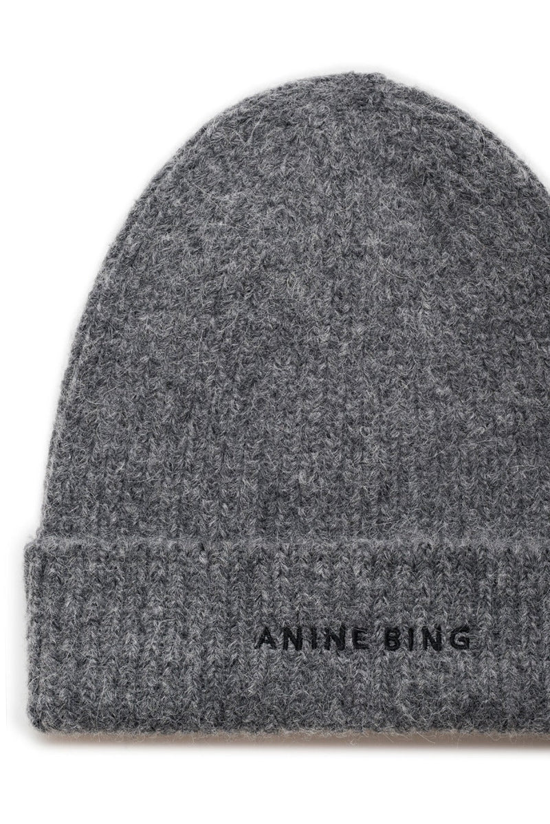 Anine Bing Elia Beanie - Heather Charcoal