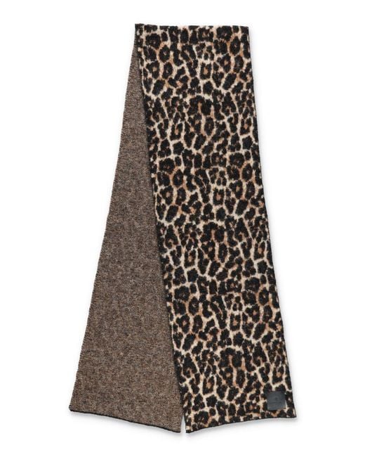 Anine Bing Hannah Scarf - Black And Brown Leopard