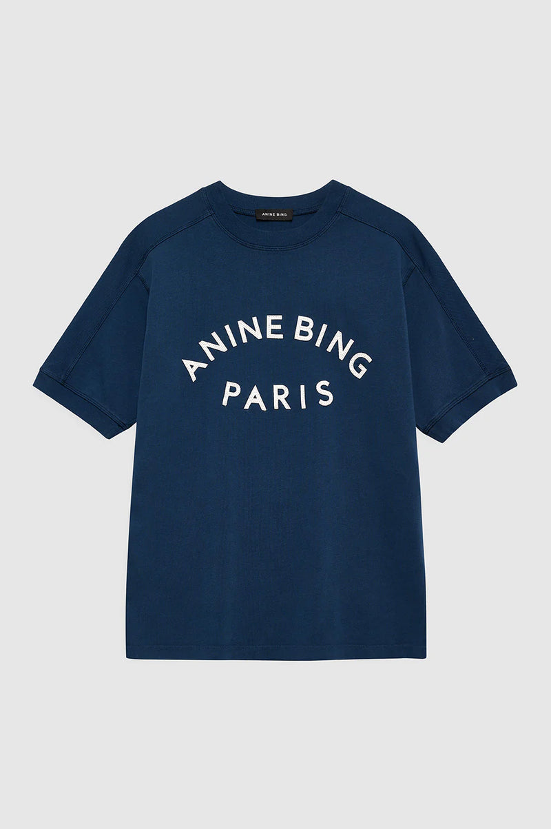 Anine Bing Jaylin Tee Paris - Washed Navy