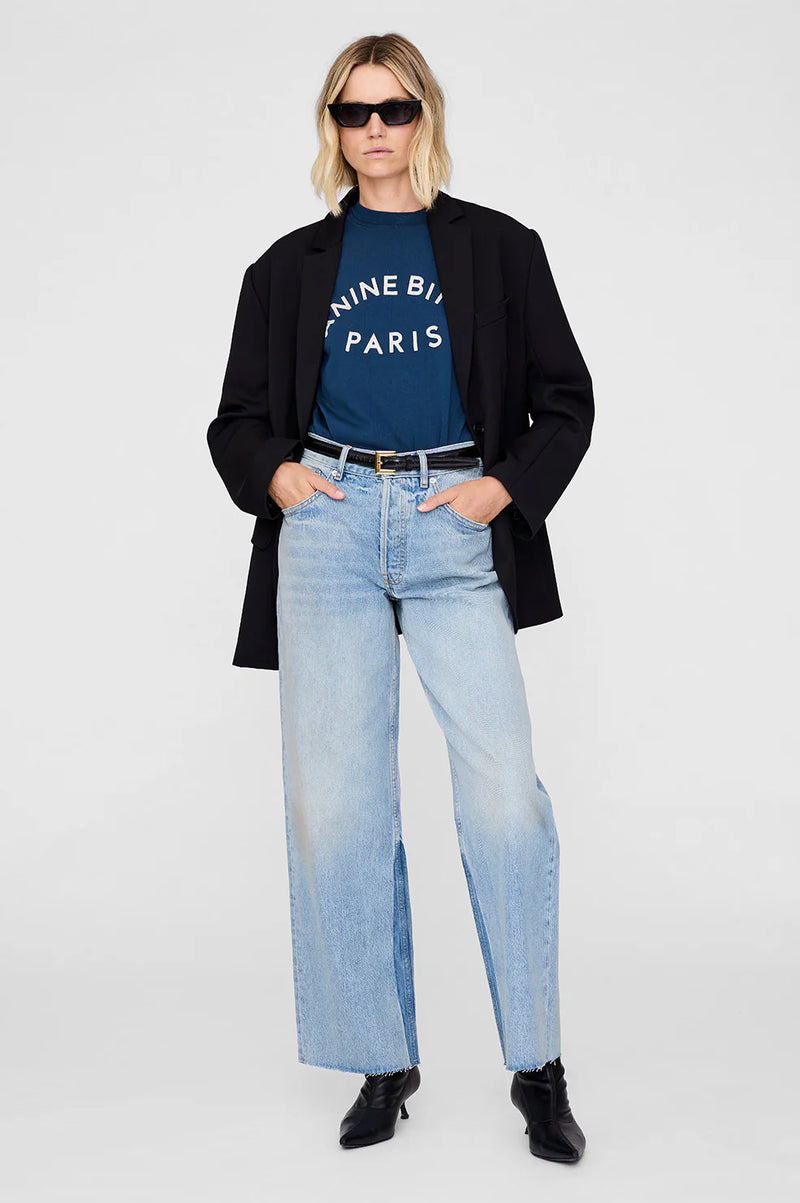 Anine Bing Jaylin Tee Paris - Washed Navy