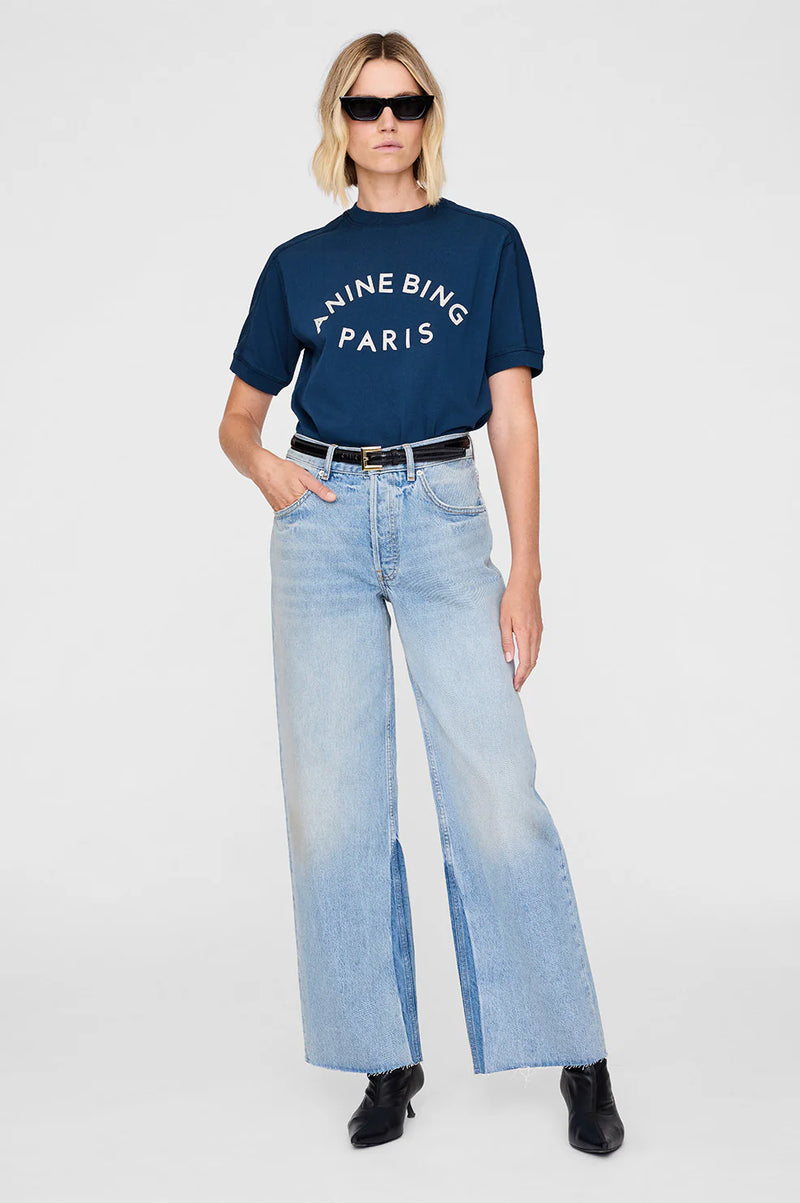 Anine Bing Jaylin Tee Paris - Washed Navy