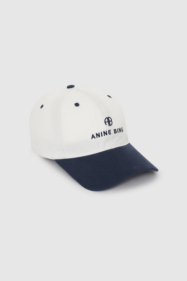 Anine Bing Jeremy Baseball Cap - Ivory And Navy