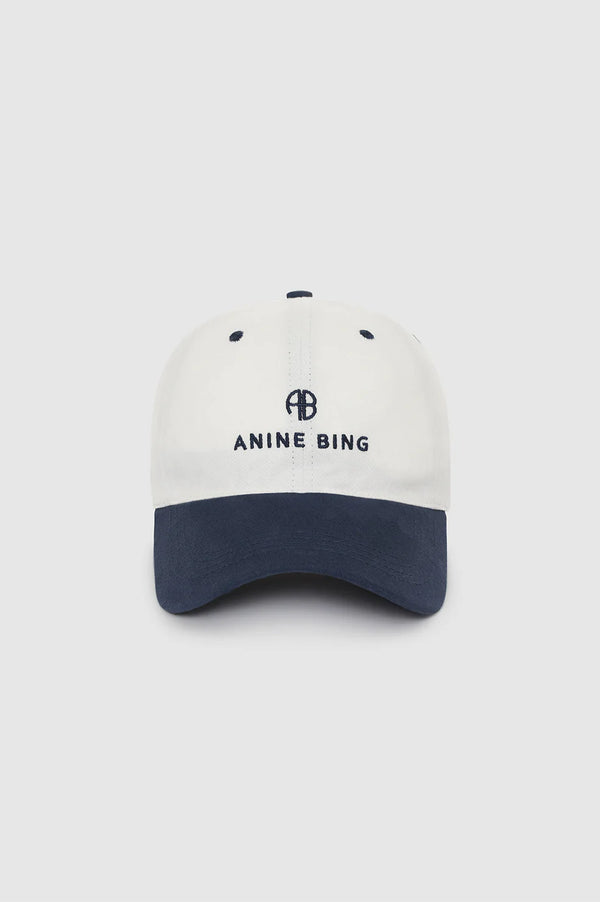 Anine Bing Jeremy Baseball Cap - Ivory And Navy