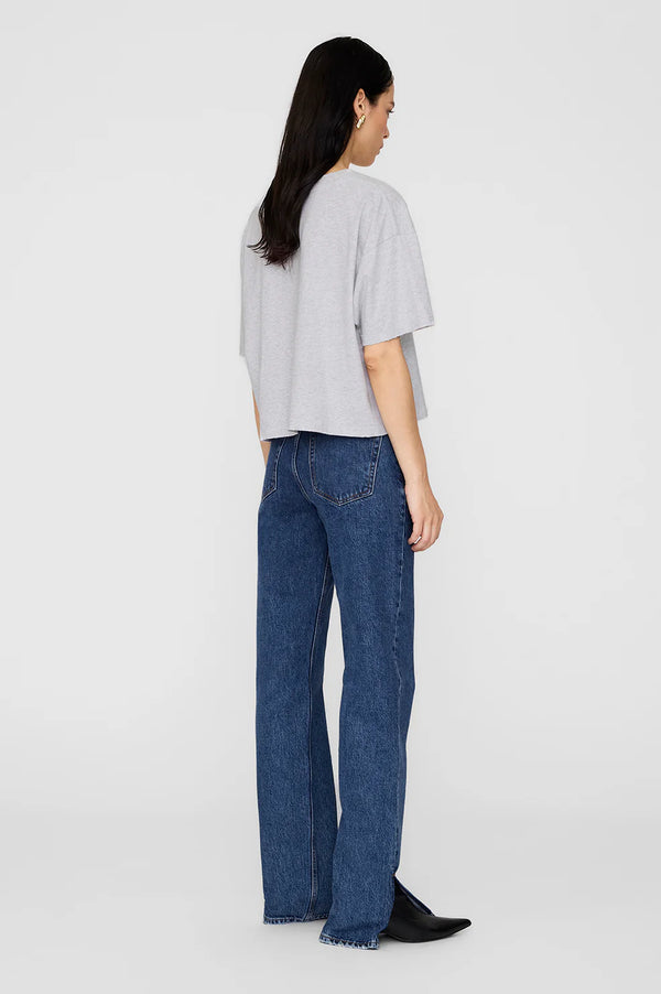 Anine Bing Johnny Cropped Tee - Grey