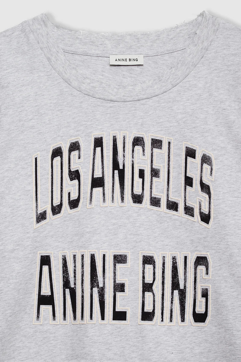 Anine Bing Johnny Cropped Tee - Grey