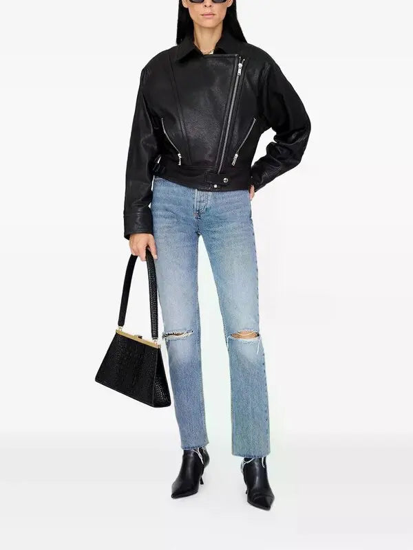 Anine Bing Julie Jacket - Black Leather