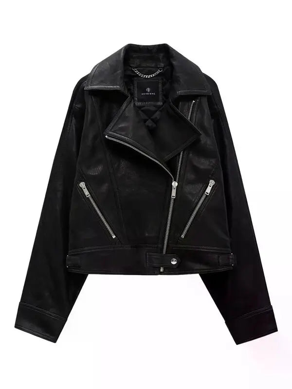 Anine Bing Julie Jacket - Black Leather